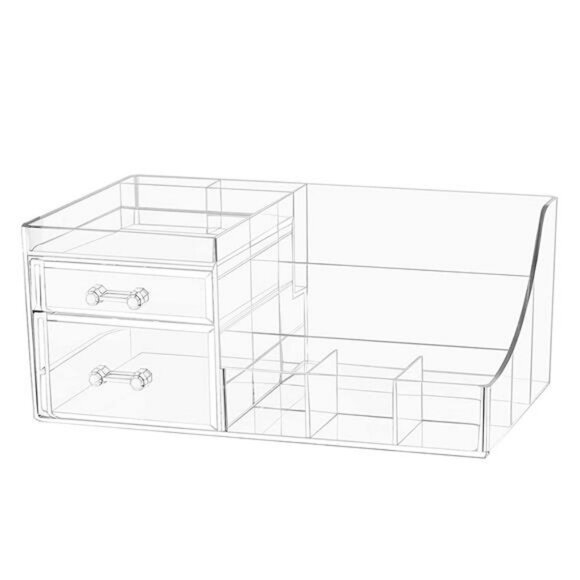 Clear Acrylic Makeup Organizer Stackable Vanity Skincare Drawer Storage - Picture 1 of 6